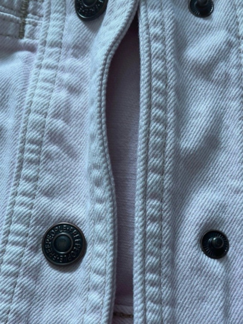 NWT Free People We the Free pale pink denim chore jacket M cotton jean jacket - Picture 10 of 11